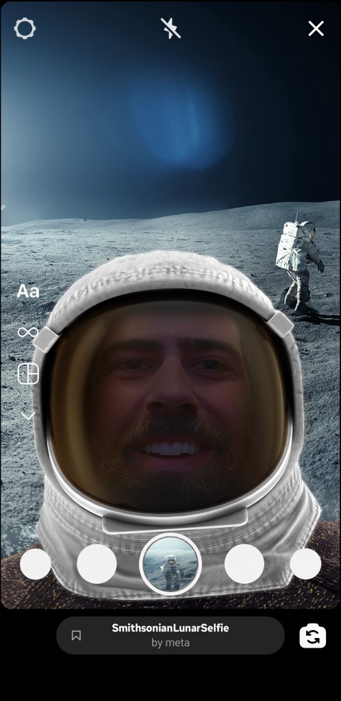 selfie on the moon example